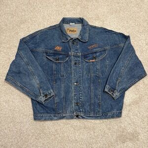 Vintage Genesis World Tour 1986-87 Gasoline Denim Jacket Embroidered Y2K Men's M